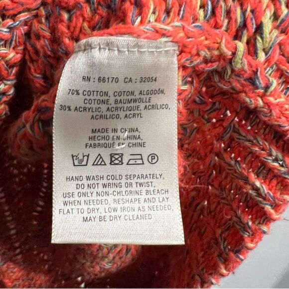 Moth Anthropologie Womens 3/4 Sleeves Swing Sweater Pockets Size Sm Neon Orange - Picture 4 of 5